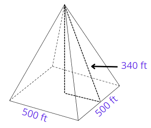 square pyramid with slant height and base length