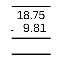 long subtraction example with decimal